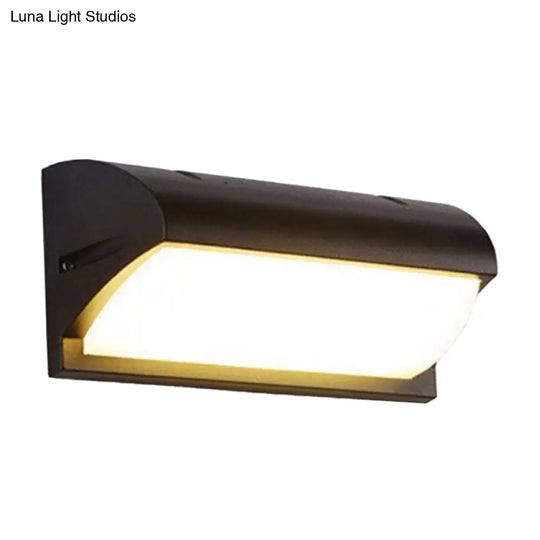 Contemporary Black Led Wall Lamp For Courtyard - Flush Mount Sconce
