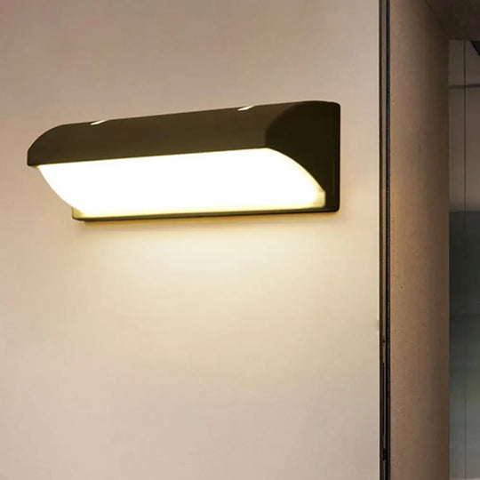 Contemporary Black Led Wall Lamp For Courtyard - Flush Mount Sconce / D