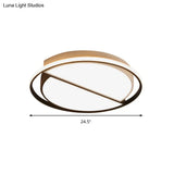 Contemporary Black Metal Flush Mount Lamp With Led Ceiling Fixture For Bedroom 2 Sizes Available