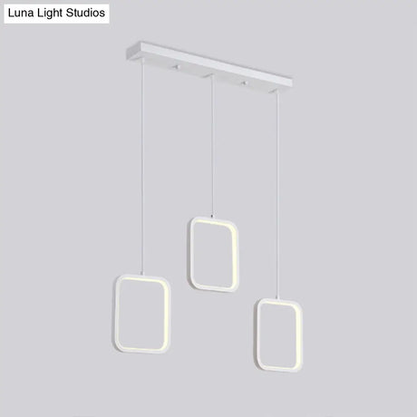Contemporary Black/White Square Drop Pendant Led Acrylic Ceiling Light Fixture - Warm/White Lighting