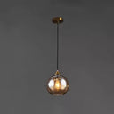 Contemporary Blown Glass Sphere Pendant Lights For Bedrooms Amber / Round