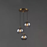 Contemporary Blown Glass Sphere Pendant Lights For Bedrooms Smoke Gray / Round