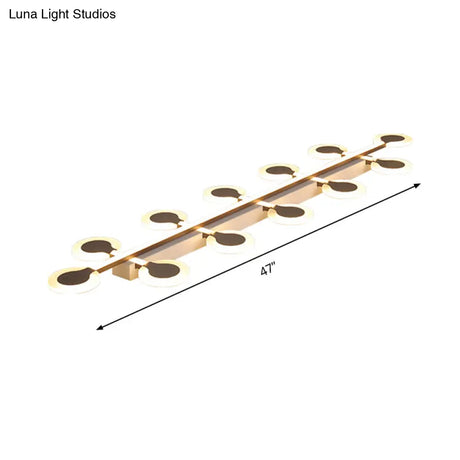 Contemporary Brown Acrylic Flush Mount Ceiling Lamp With Warm/White Light - 8/10/12 Bulbs