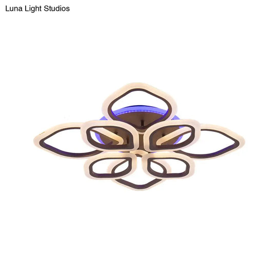 Contemporary Brown Led Ceiling Lamp With Floral Theme - Perfect For Bedroom