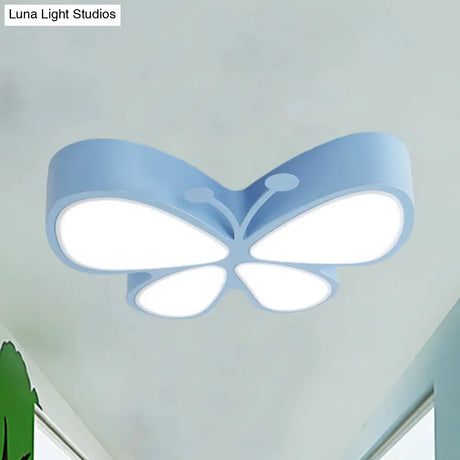 Contemporary Butterfly Led Flush Ceiling Light - Classroom Metal Fixture