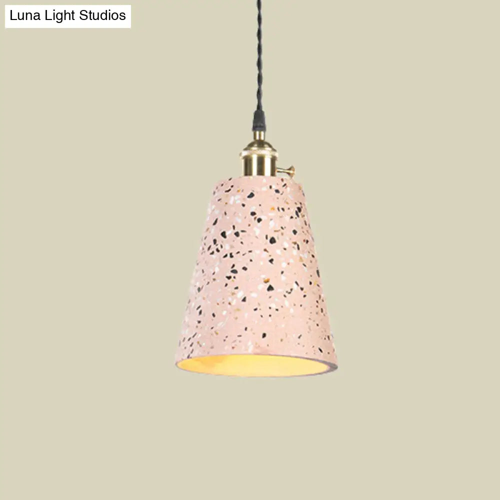 Contemporary Tapered Cement Pendant Ceiling Light For Cafes - 1-Light Hanging Lamp