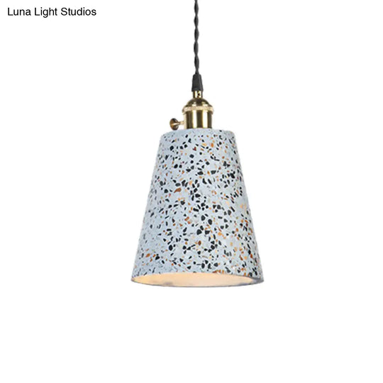 Contemporary Tapered Cement Pendant Ceiling Light For Cafes - 1-Light Hanging Lamp