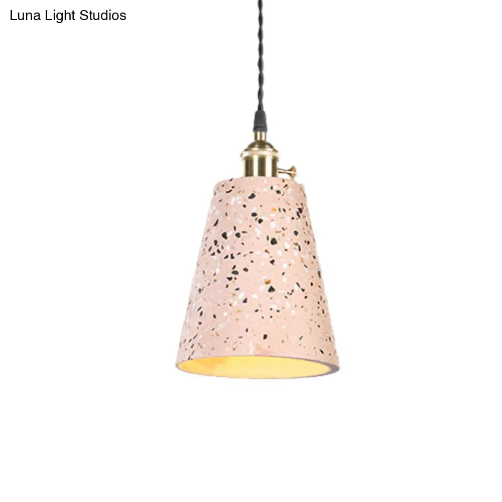 Contemporary Tapered Cement Pendant Ceiling Light For Cafes - 1-Light Hanging Lamp