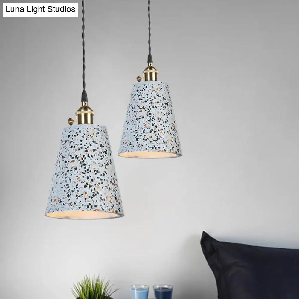 Contemporary Cement Pendant Ceiling Light: Tapered Shade Hanging Light For Cafes