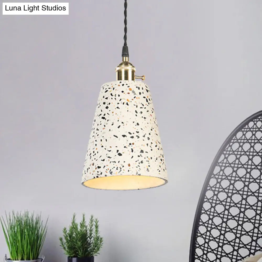 Contemporary Tapered Cement Pendant Ceiling Light For Cafes - 1-Light Hanging Lamp
