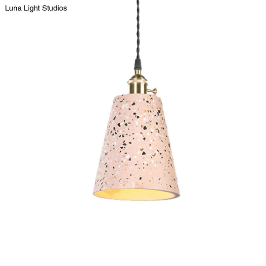 Contemporary Cement Pendant Ceiling Light: Tapered Shade Hanging Light For Cafes