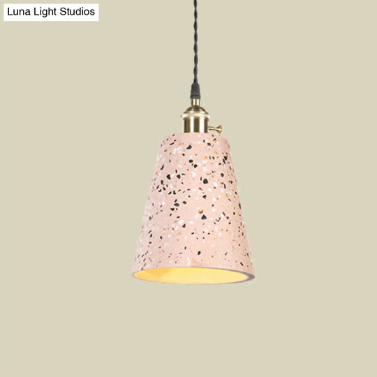 Contemporary Cement Pendant Ceiling Light: Tapered Shade Hanging Light For Cafes