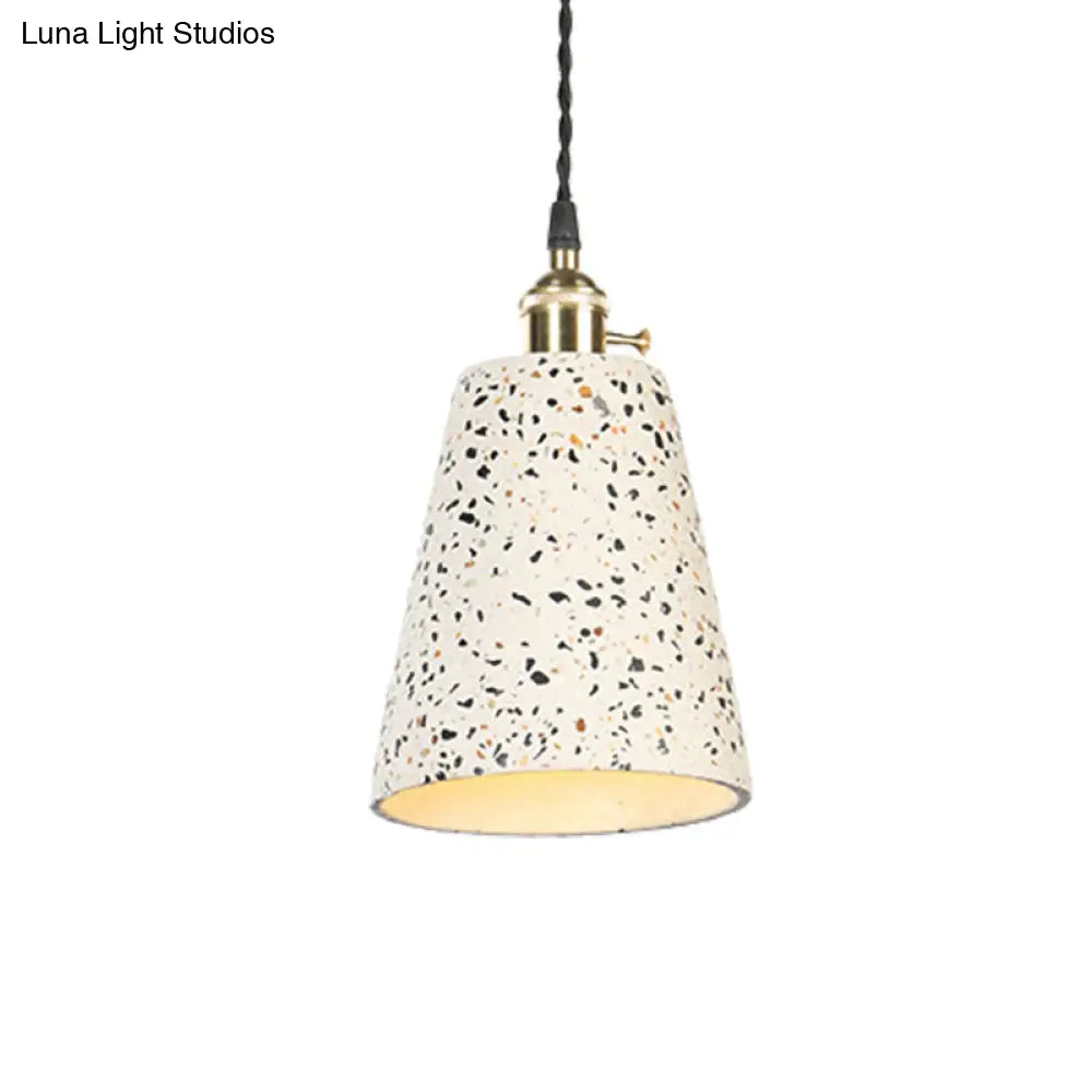 Contemporary Tapered Cement Pendant Ceiling Light For Cafes - 1-Light Hanging Lamp