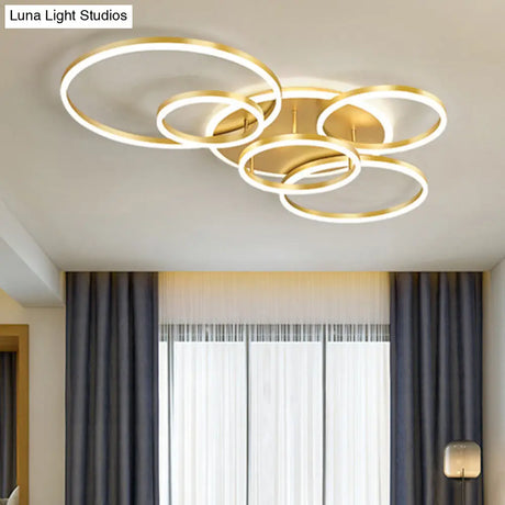 Contemporary Circle Flush Mount Ceiling Light For Living Room