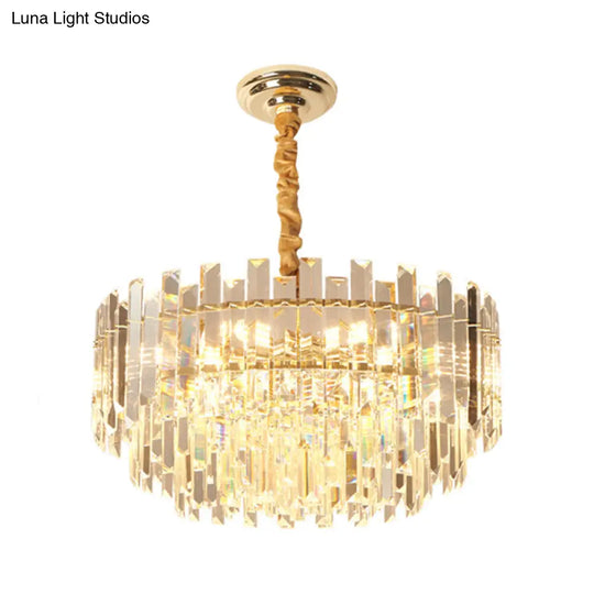 Contemporary Clear Crystal Prismatic Pendant Light Fixture - 8/10 Bulbs 18’/23.5’ Wide