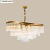 Contemporary Clear Crystal Prisms Chandelier Light With 10/11 Bulbs - Spiral Design 21.5’/30’