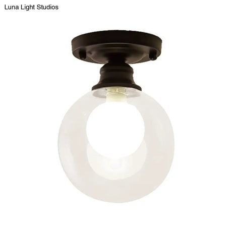Contemporary Clear Glass Flush Mount Ceiling Light For Bedroom