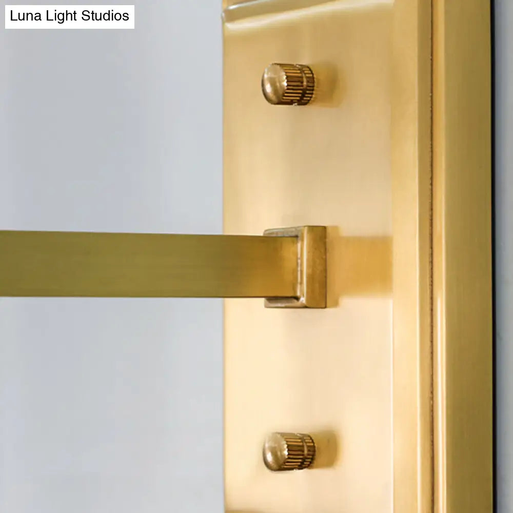 Contemporary Clear Water Glass Wall Sconce - Brass 1/2-Light Bedside Lamp