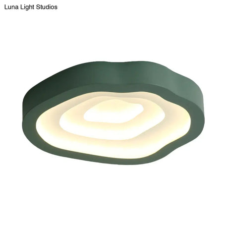 Contemporary Cloud Led Flushmount Ceiling Light Fixture In Black/Yellow/Blue - Warm/White Options