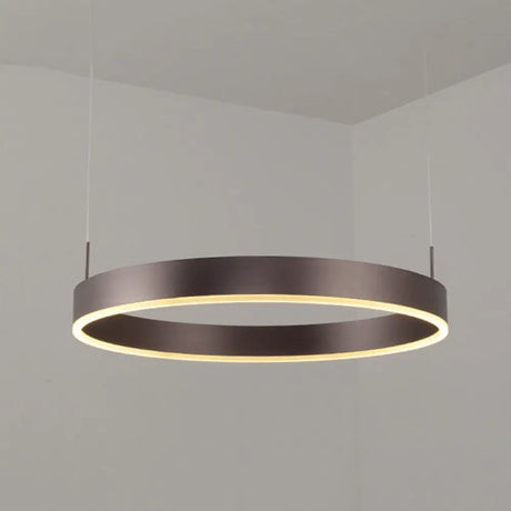 Contemporary Coffee Ring Chandelier Pendant Light With Acrylic Shade - Adjustable 1/2/3-Light