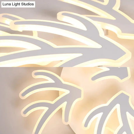 Contemporary Coral Flush Ceiling Light: Acrylic Flushmount With Led Lights In Warm/White/Natural