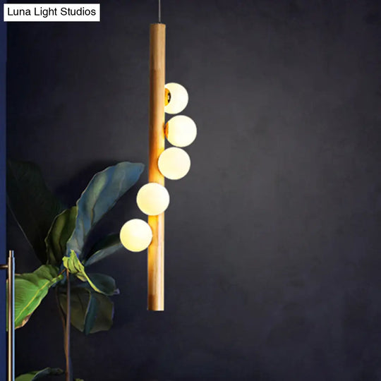 Contemporary Modo Chandelier Pendant Light With Cream Glass 5 Heads Ideal For Restaurants
