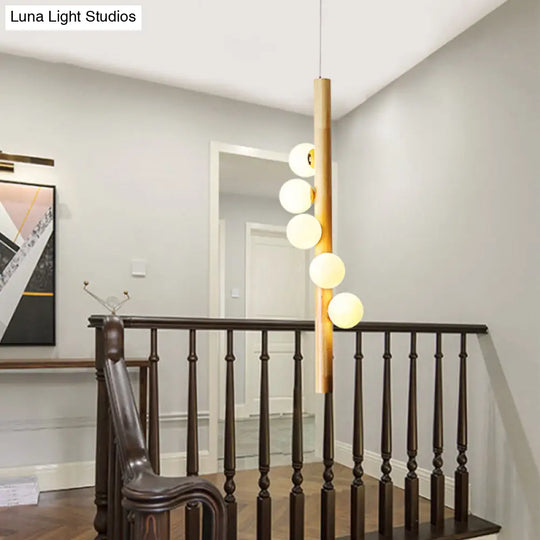 Contemporary Modo Chandelier Pendant Light With Cream Glass 5 Heads Ideal For Restaurants