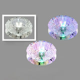 Contemporary Crystal Corridor Led Flush Mount Ceiling Light In Clear With Floral Design / 3W Third
