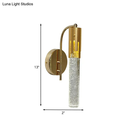 Contemporary Crystal Gold Wall Sconce Led Light For Living Room