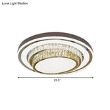 Contemporary Crystal Led Flush Ceiling Light