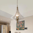 Contemporary Crystal Pendant Light Kit - Laser Cut Ceiling Chandelier With 5 Heads In Satin Nickel