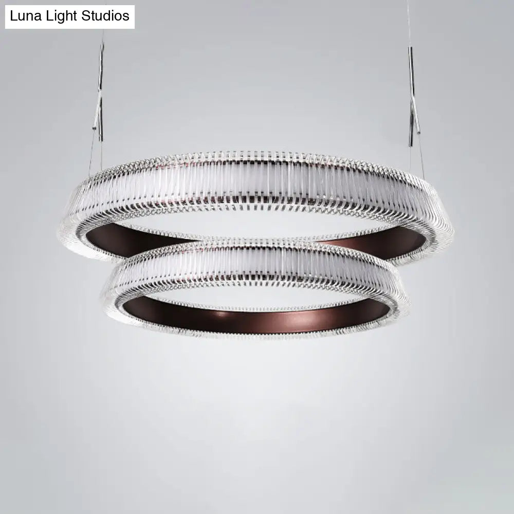 Contemporary Crystal Pendant Light With Led Chandelier Lamp - Dining Room Lighting