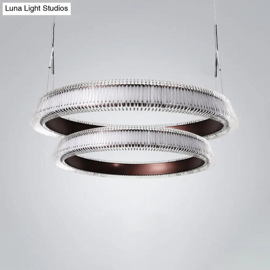 Contemporary Crystal Pendant Light With Led Chandelier Lamp - Dining Room Lighting