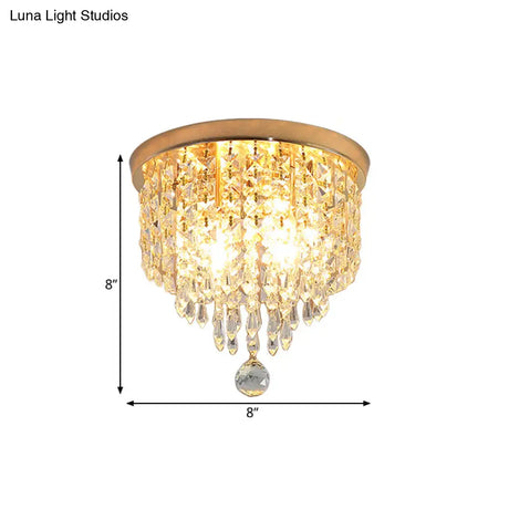 Contemporary Crystal Strand Waterfall Flushmount 8’/10’ Wide Ceiling Light Fixture For Hallways
