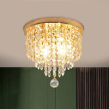 Contemporary Crystal Strand Waterfall Flushmount 8’/10’ Wide Ceiling Light Fixture For Hallways