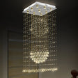Contemporary Crystal Teardrop Flush Mount With 9 Heads - Nickel Ceiling Lighting