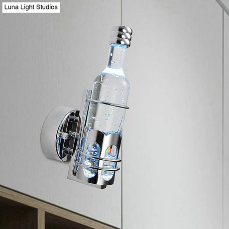 Contemporary Crystal Wall Lamp With Bottle Shape In Multi Color Light Ideal For Bars And Cafes