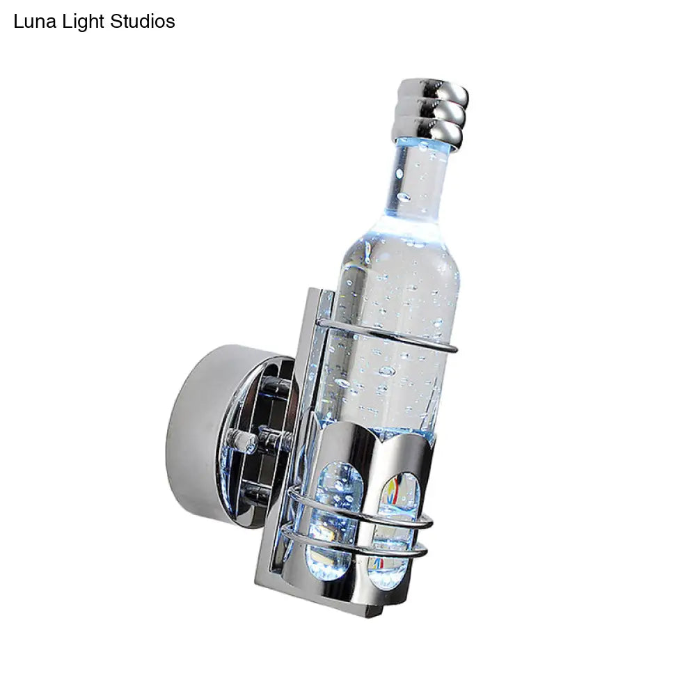 Contemporary Crystal Wall Lamp With Bottle Shape In Multi Color Light Ideal For Bars And Cafes