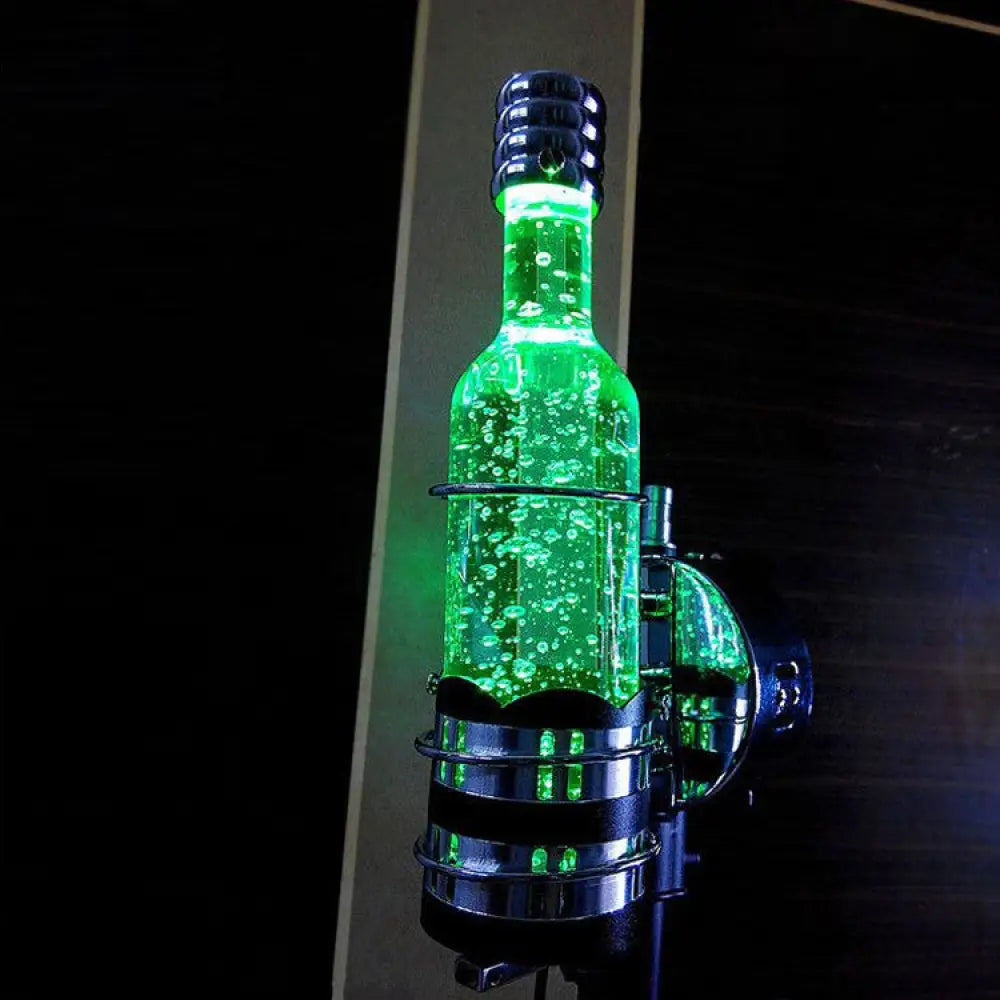 Contemporary Crystal Wall Lamp With Bottle Shape In Multi Color Light Ideal For Bars And Cafes Clear