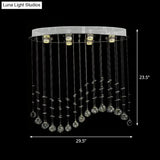 Contemporary Crystal Wavy Flushmount Lighting - 6-Head Living Room Ceiling Flush Light