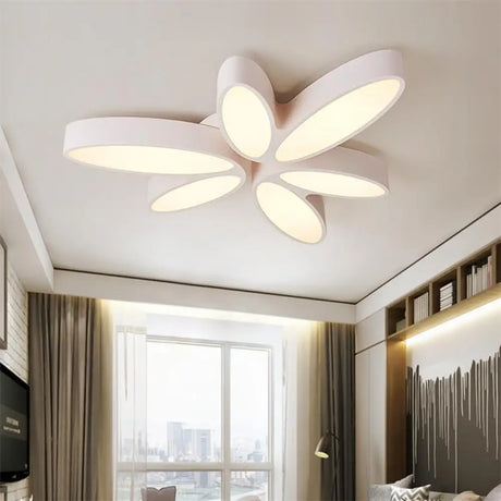 Contemporary Floral Flush Mount Acrylic 6 Light Fixture - 27’/33.5’ In Warm/White’ For