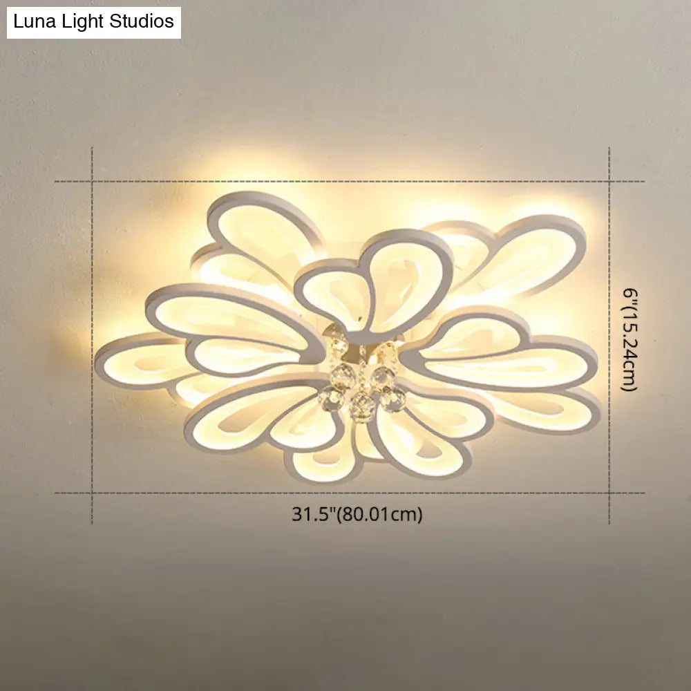 Contemporary Floral Flushmount Ceiling Light For Living Room Décor