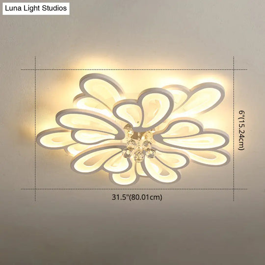 Contemporary Floral Flushmount Ceiling Light For Living Room Décor