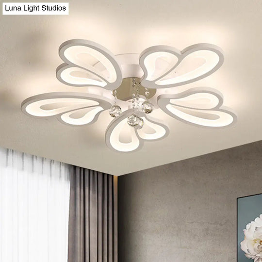 Contemporary Floral Flushmount Ceiling Light For Living Room Décor