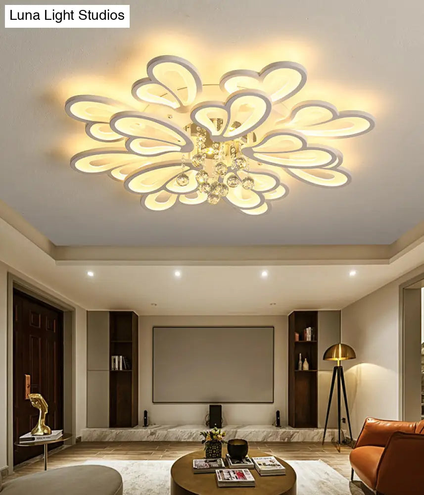Contemporary Floral Flushmount Ceiling Light For Living Room Décor