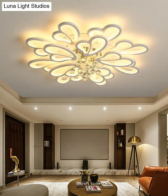 Contemporary Floral Flushmount Ceiling Light For Living Room Décor