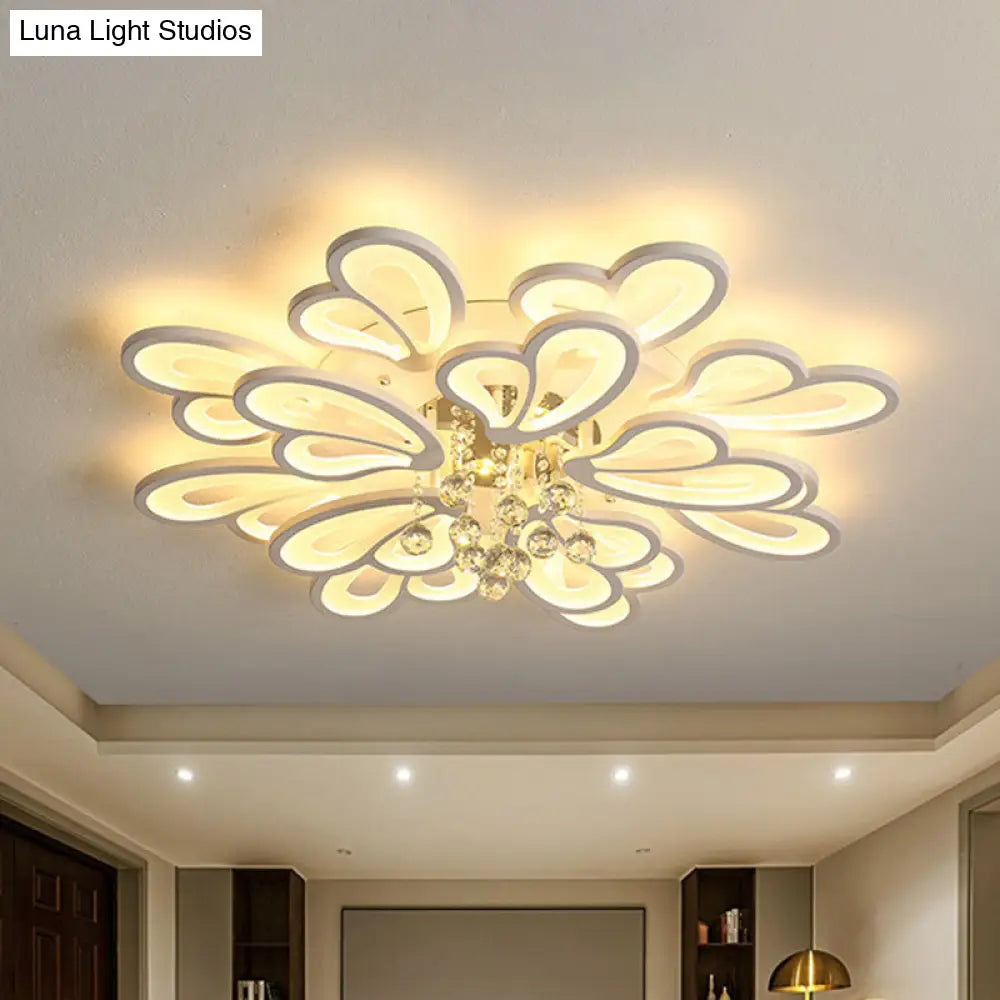 Contemporary Floral Flushmount Ceiling Light For Living Room Décor