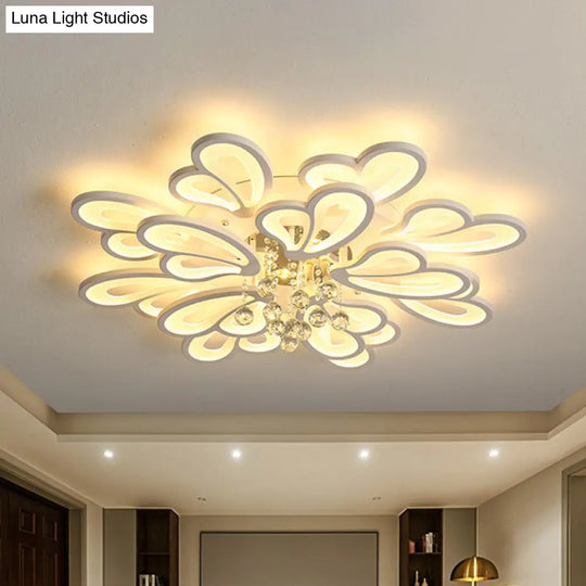 Contemporary Floral Flushmount Ceiling Light For Living Room Décor