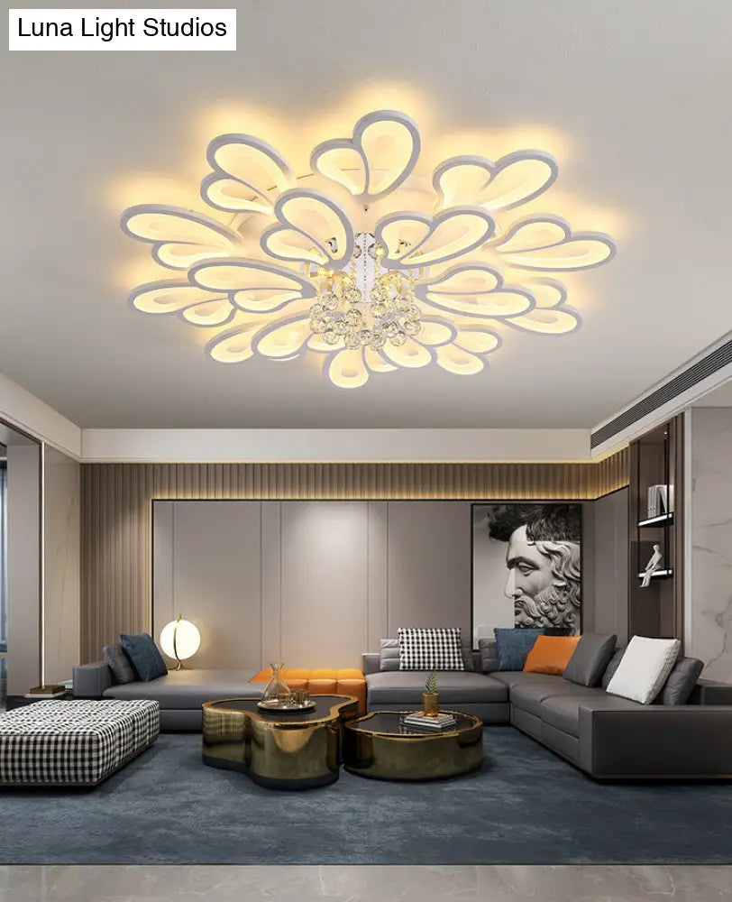 Contemporary Floral Flushmount Ceiling Light For Living Room Décor
