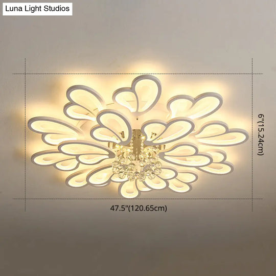 Contemporary Floral Flushmount Ceiling Light For Living Room Décor